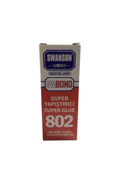 SWANSON WORKS Swbond 802 Süper Japon Yapıştırıcı Cam Metal Plastik Kauçuk Alüminyum - Resim 2