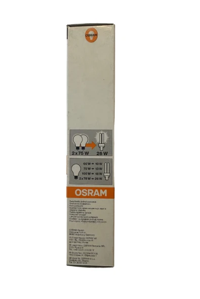 Osram Dulux D 26w 827 2700k Sarı Işık 2pinli G24d-3 Duylu (2 ADET) Boy:16.5cm ( 10w-13w-18w Yerine Olmaz ) - Resim 3