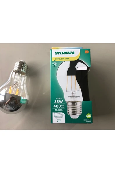 Sylvania ENDİREKT RUSTİK LAMBA GÜMÜŞ  E 27 4.5W=35W 400 LÜMEN  2700 KELVİN - Resim 5