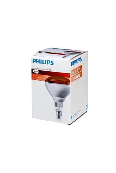 Philips Br125 Ir 250w E27 230-250v Red 1ct/10 - Resim 2