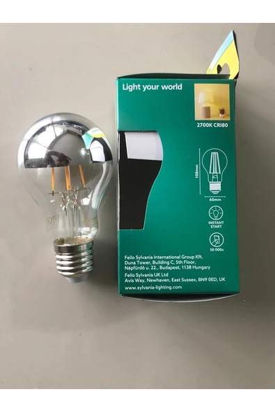 Sylvania ENDİREKT RUSTİK LAMBA GÜMÜŞ  E 27 4.5W=35W 400 LÜMEN  2700 KELVİN - Resim 2