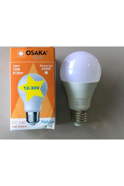 Osaka 3 ADET 12-30V E 27 LED LAMBA  10W=75W 810 LÜMEN 6500KELVİN BEYAZ - Resim 4