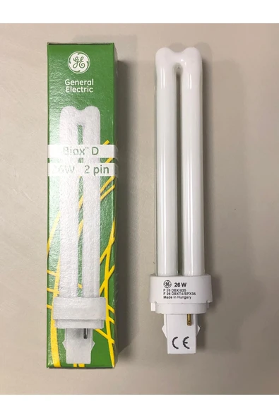 General Electric 2 Adet G/e Plc 26w/835 2p 3500 Kelvin 1710 Lümen Sarı Boy:16.5cm ( 10w-13w-18w Yerine Olmaz ) ürün görseli 1
