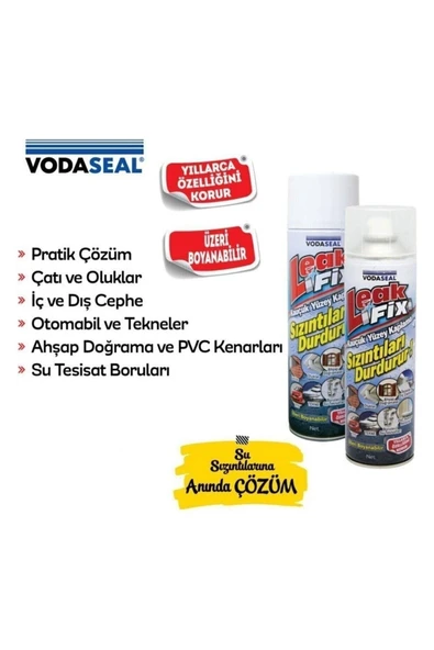 Vodaseal Leak Fix Su Geçirmez Sızdırmaz Sızıntı Önleyici Kauçuk Kaplama Izolasyon Beyaz Sprey 200 ML - 4