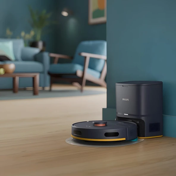 Philips HomeRun 2000 Serisi XU2100/10 Siyah Çöp İstasyonlu Akıllı Robot Süpürge - 2
