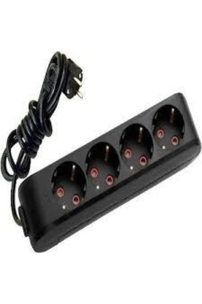 VİKO Multi-let Dörtlü Priz ( 4 Lü ) Topraklı Çocuk Korumalı Kablolu Grup Priz 03 Metre Siyah ürün görseli