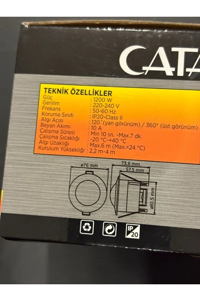 Cata CT-9242 SENSÖR 360DERECE SIVA ALTI SENSÖR - Resim 2