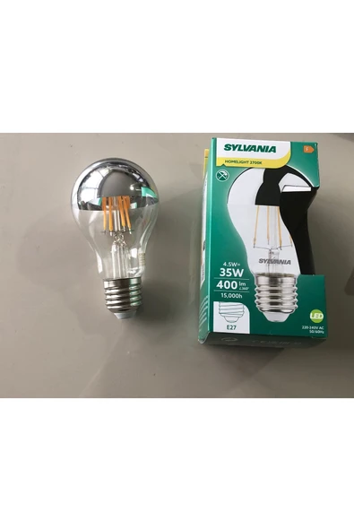 Sylvania ENDİREKT RUSTİK LAMBA GÜMÜŞ  E 27 4.5W=35W 400 LÜMEN  2700 KELVİN - Resim 3