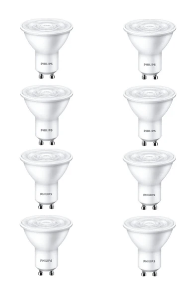 Philips 4,7W (50W) 2700K (Sarı Işık) GU10 Duylu Par16 Led Spot (8 Adet) ürün görseli 1