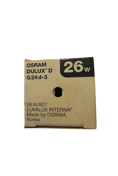 Osram Dulux D 26w 827 2700k Sarı Işık 2pinli G24d-3 Duylu (2 ADET) Boy:16.5cm ( 10w-13w-18w Yerine Olmaz ) - Resim 2