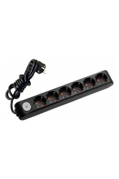 VİKO Multi-let Anahtarlı Siyah 6’lı Priz 5 Metre 90137605 ürün görseli 1