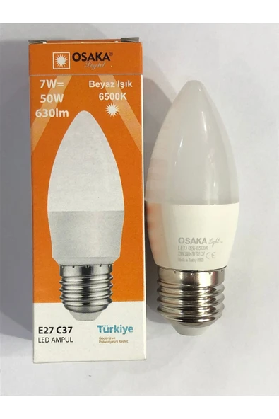 Osaka 10 ADET OSAKA 7W=50W 630 LÜMEN E27 LED BUJİ 6500 KELVİN BEYAZ ürün görseli 1