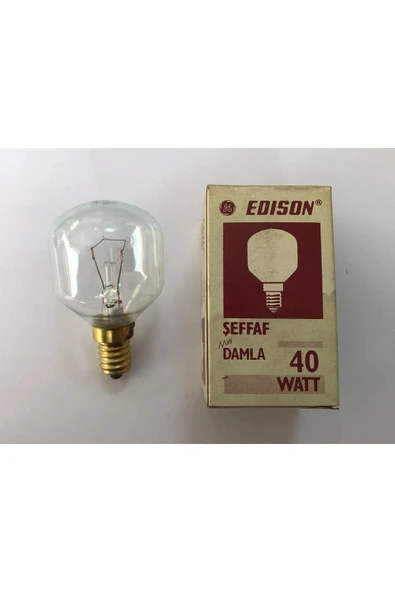 GENERAL 3 ADET EDİSON E 14 40W ŞEFFAF MİN DAMLA - Resim 3