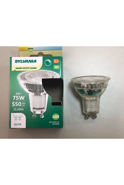 Sylvania 2 ADET SYLVANIA  DİMLİ  6W=75W 550 LÜMEN GU 10 3000KELVİN LED SPOT - Resim 4