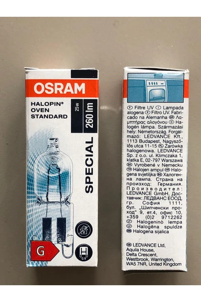Osram 5 ADET OSRAM G9 25W=260 LÜMEN FIRIN LAMBASI ürün görseli 1