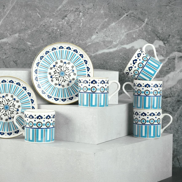 Aryıldız Castello 6 Kişilik Türk Kahve Fincan Takımı 90 ml - Resim 3