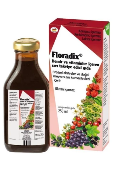 Floradix Demir ve Vitaminler İçeren Takviye Edici Gıda 250 Ml-SKT:06/2027 ürün görseli 1