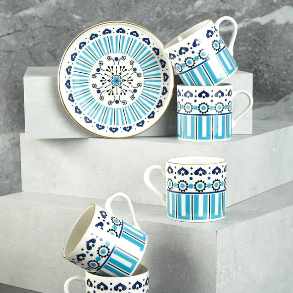 Aryıldız Castello 6 Kişilik Türk Kahve Fincan Takımı 90 ml - Resim 5