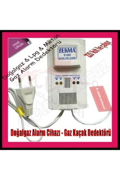 SEKMA Metan Gaz Alarm Dedektörü , Doğalgaz Alarm Dedektörü Gaz Alarm Cihazı Lpg Alarmı - 2