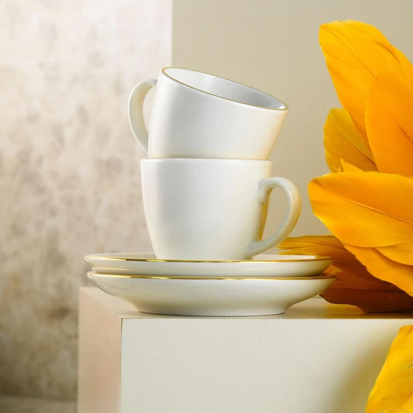 Aryıldız Alisa 12 Parça 6 Kişilik Türk Kahve Fincan Takımı 90 ml - Resim 3