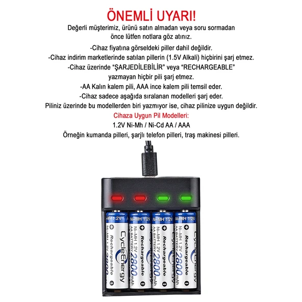 Greentech Pil Şarj Cihazı (Dört Yuvalı) - 1.2V Ni-Mh / Ni-Cd Aa / Aaa / GT-BC07 - Resim 2