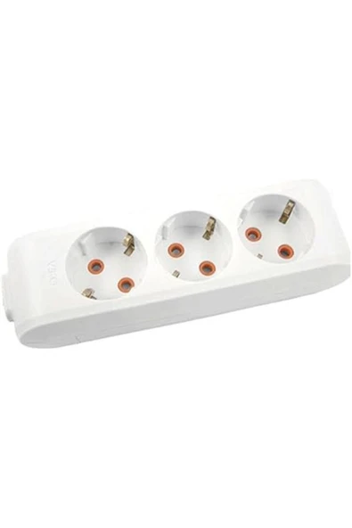 VİKO Multi-let Üçlü Priz Topraklı Çocuk Korumalı Klemensli-beyaz (KABLOSUZ) ürün görseli 1