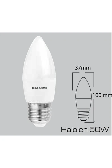 Osaka Light 7watt E27 Duylu 6500kelvin Beyaz Işık Led Buji Mum Ampul 540lümen A Enerji - Resim 4