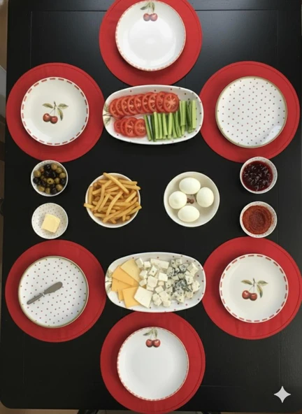 Bambum By Bambum Cherish 14 Parça Porselen Kahvaltı Takımı Kahvaltı Seti Kahvaltılık- Sunum Seti ürün görseli