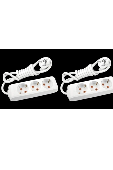 VİKO 3'lü Grup Priz Uzatma Kablosu 3 m 2'li Paket ürün görseli 1