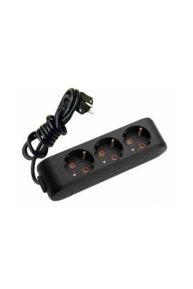 VİKO Multi-let Siyah Üçlü Priz Topraklı Kablolu Çocuk Korumalı 3 Metre-siyah - Resim 2