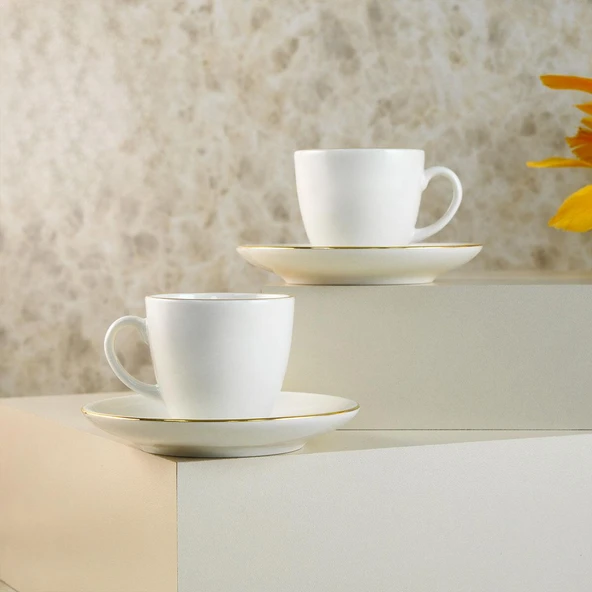 Aryıldız Alisa 12 Parça 6 Kişilik Türk Kahve Fincan Takımı 90 ml - Resim 2