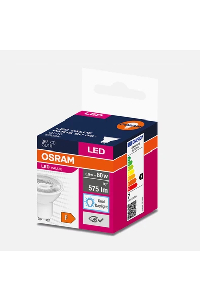 Osram Par16 6,9W/865 Gu10 Cool Daylight Ampul ürün görseli 1