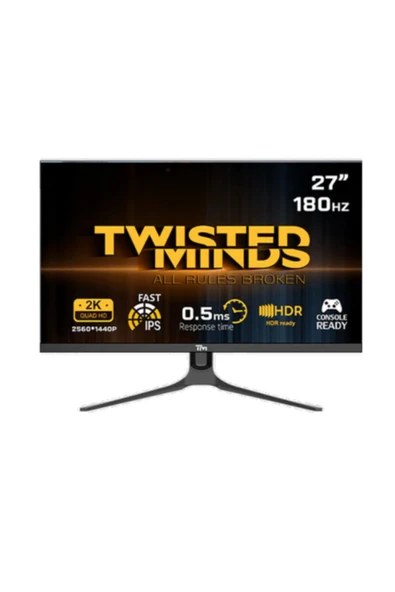 TWISTED MINDS 27" TM27QHD180IPS QHD 2K 180HZ 0,5MS HDMI DP HDR READY FAST IPS RGB GAMING MONİTÖR ürün görseli