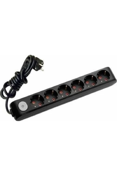 YAKOLED 6lı Uzatma Priz Viko Anahtarlı Siyah 3 Metre ürün görseli 1