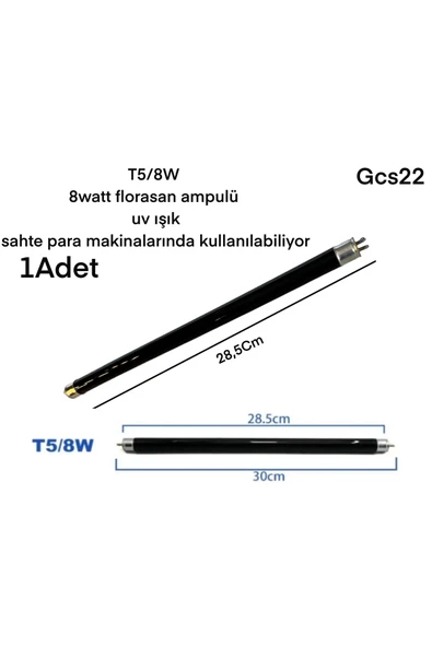 30Cm 8 Watt BLB Mor Işık Floresan Ampül Uv ışık Para Kontrolünde Kullanılabiliyor