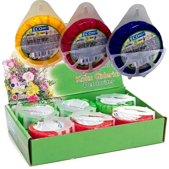12 ADET Econet Askılı Wc Koku Giderici 50 Gram Tuvalet Banyo Koku Giderici Blok Koku Giderici - 8