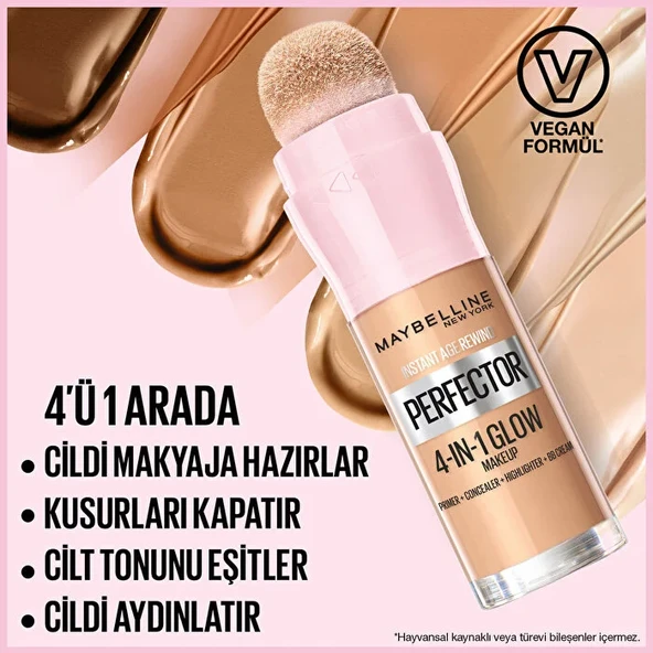 Maybelline New York Instant Perfector Glow 4 Etki 1 Arada Fondöten- 1.5 Light Medium - Resim 3