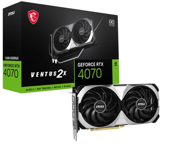 MSI NVIDIA GeForce RTX 4070 Ventus 2X E 12G OC 12 GB GDDR6X 192 Bit Ekran Kartı ürün görseli