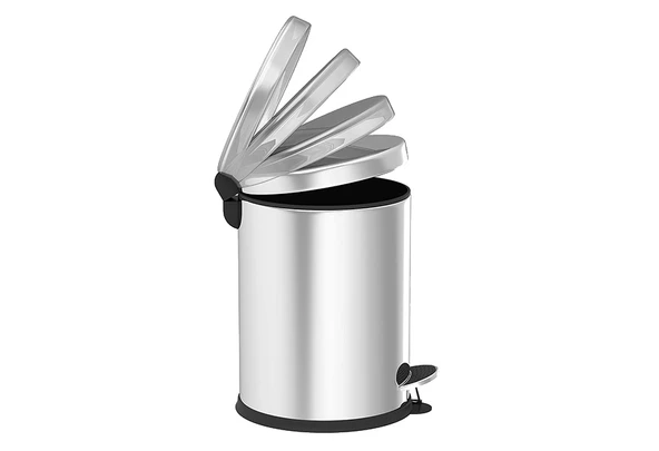 İzmir Fırça Luna 16  lt. paslanmaz pedallı çöp kovası - yavas kapanır - 4100559608 ürün görseli