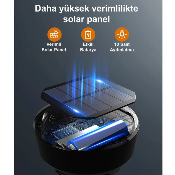 Greentech Güneş Enerjili Bahçe / Çim Aydınlatma 6 Adet / GT-SL17N - Resim 5