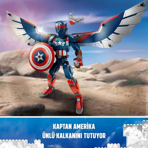 LEGO  Marvel 76296  Yeni Kaptan Amerika Yapım Figürü - Resim 9