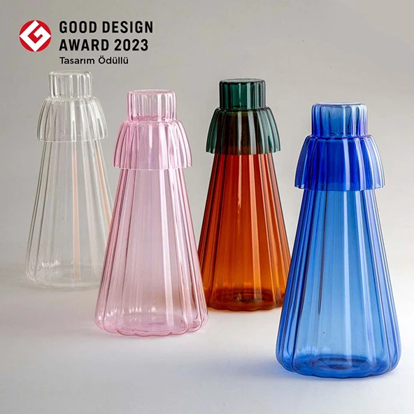 Jumbo Bloom Mavi Başucu Sürahisi - Resim 4