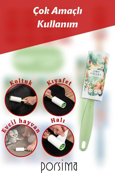 Porsima Kedi Köpek Tüy Toplayıcı 3 Adet Aparat + 15 Adet Yedek Rulo 450 Yaprak ürün görseli