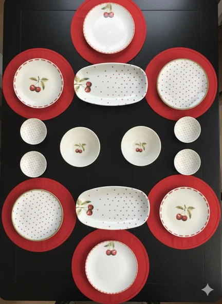 Bambum By Bambum Cherish 14 Parça Porselen Kahvaltı Takımı Kahvaltı Seti Kahvaltılık- Sunum Seti - Resim 2