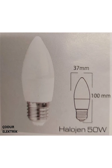 Osaka Light 7watt E27 Duylu 3000kelvin Gün Işığı (SARI IŞIK) Led Buji Mum Ampul 540lümen A Enerji - Resim 4
