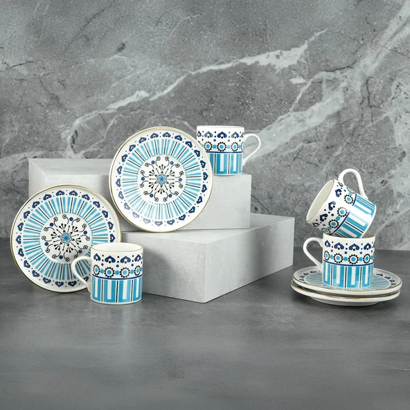 Aryıldız Castello 6 Kişilik Türk Kahve Fincan Takımı 90 ml - Resim 4