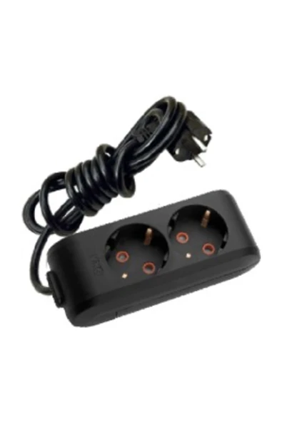 VİKO Multi-let 3'lü 5 Mt Kablolu Topraklı Grup Priz - Siyah ürün görseli 1