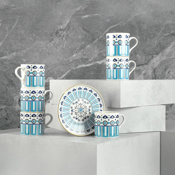 Aryıldız Castello 6 Kişilik Türk Kahve Fincan Takımı 90 ml ürün görseli