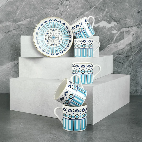 Aryıldız Castello 6 Kişilik Türk Kahve Fincan Takımı 90 ml - Resim 2