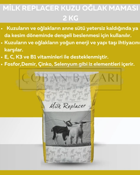 MİLK REPLAKER KUZU VE OĞLAK MAMASI  2 KG ürün görseli